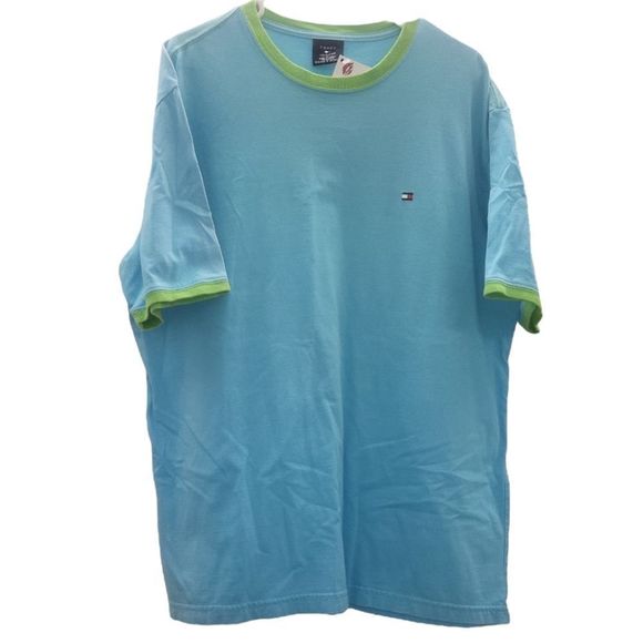 Tommy Hilfiger Other - TOMMY HILFIGER Blue Vintage Ringer Stitched Short-Sleeve T-shirt Size Large